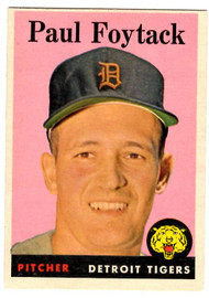 1958 Topps, Baseball Cards, Topps, Paul Foytack, Tigers