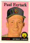 1958 Topps, Baseball Cards, Topps, Paul Foytack, Tigers
