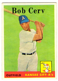 1958 Topps, Baseball Cards, Topps, Bob Cerv, A's