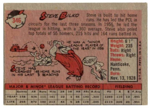 1958 Topps, Baseball Cards, Topps, Steve Bilko, Redlegs, Reds
