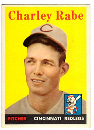 1958 Topps, Baseball Cards, Topps, Charley Rabe, Redlegs, Reds