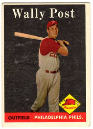 1958 Topps, Baseball Cards, Topps, Wally Post, Phillies