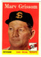 1958 Topps, Baseball Cards, Topps, Marv Grissom, Giants