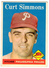 1958 Topps, Baseball Cards, Topps, Curt Simmons, Phillies