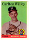 1958 Topps, Baseball Cards, Topps, Carlton Willey, Braves