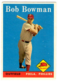 1958 Topps, Baseball Cards, Topps, Bob Bowman, Phillies