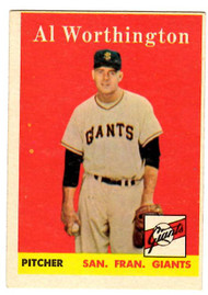 1958 Topps, Baseball Cards, Topps, Al Worthington, Giants