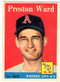 1958 Topps, Baseball Cards, Topps, Preston Ward, A's, Short Print