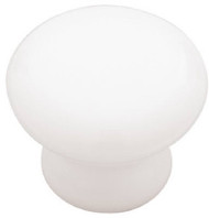 1-1/4"wht Cera Rnd Knob