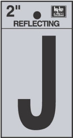 2" Blk Refl Letter J