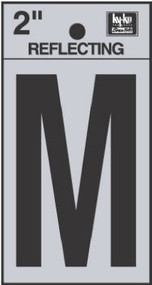 2" Blk Refl Letter M
