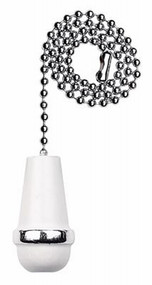 12" Wht Wd Pull Chain