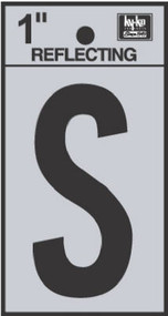 1" Blk Refl Letter S