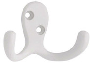 2pk Wht Dbl Robe Hook
