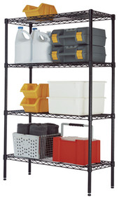 Blk 4 Tier Shelf Rack