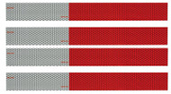 4pk 12" Red/slv Tape