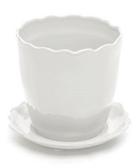 5.1" Wht Planter/saucer