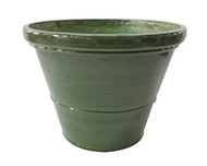 20" Grn Glazed Planter