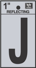 1" Blk Refl Letter J
