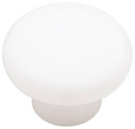 1-3/8"wht Plas Rnd Knob