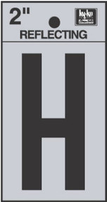 2" Blk Refl Letter H