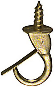 2pk 7/8" Brs Cup Hook