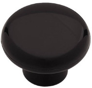 1-3/8"blk Plas Rnd Knob