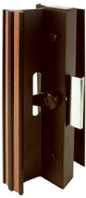 Blk Glass Dr Handle Set