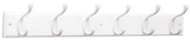 6hook Wht Coat/hat Rail