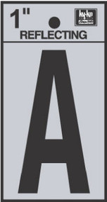 1" Blk Refl Letter A