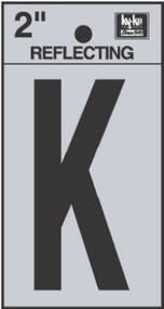 2" Blk Refl Letter K