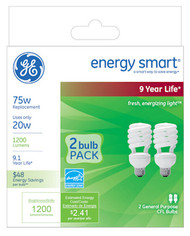 Ge 2pk 20w Sw Spir Bulb