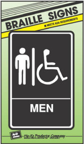6x9 Brail Men Rest Sign