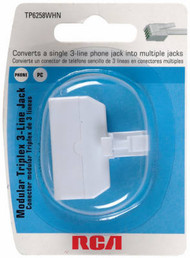Wht 3line Jack Plug