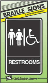 6x9 Brail Restroom Sign