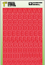 1" Red Numb/letter Set