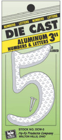 3-1/2" Wht Alu Number 5