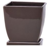 6" Brn Sq Planter