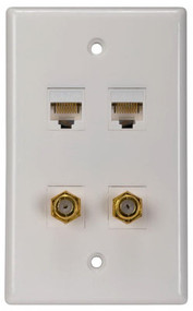 Dual Cat5/6 Coax Plate
