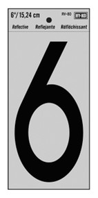 6" Blk Refl Number 6