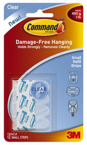 12pk Sm Clr Adhes Strip