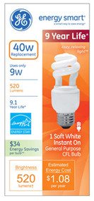 Ge 9w Sw Spir Cfl Bulb