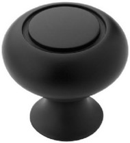 1-1/4"flt Blk Trad Knob