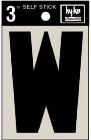 3" Blk Adhes Letter W