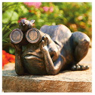 Frog/binoculars Statue
