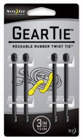 4pk 3" Blk Gear Tie