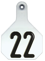 25pk Lg Wht Number Tag