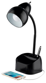 Blk Organizer Desk Lamp