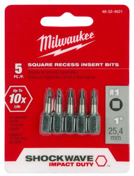 5pk 1" #1 Sq Insert Bit