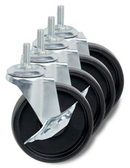 4pk 4" Blk/chr Casters
